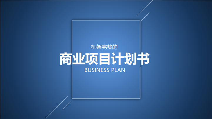 框架完整商业项目计划书PPT模板
