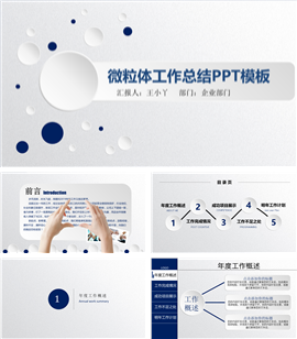 简洁大气微粒体工作总结PPT模板