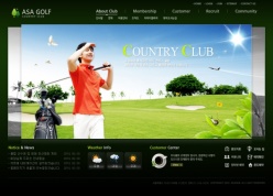 高尔夫俱乐部PSD网页设计