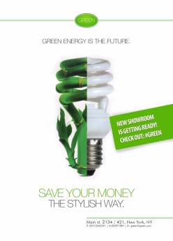 环保节能灯PSD创意海报