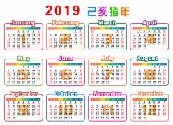 2019新年日历模板设计