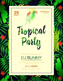 夏日热带派对海报设计PSD