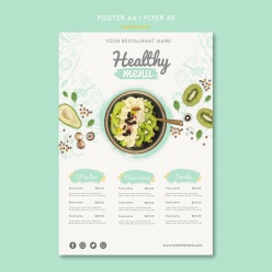A4健康餐饮菜单模板设计