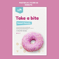 甜甜圈店海报模板