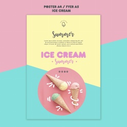 夏日冰淇淋广告海报设计