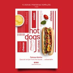 热狗速食广告海报设计