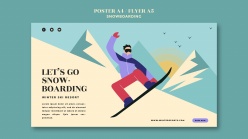 滑雪运动广告海报设计PS