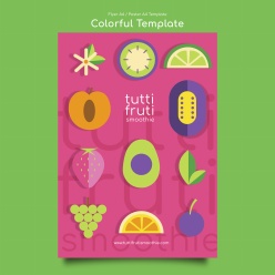 水果色彩创意海报模板设计