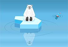 CSS3北极熊坐在冰面上特效