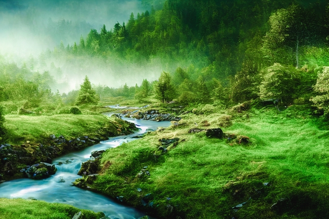 绿野森林风景图片