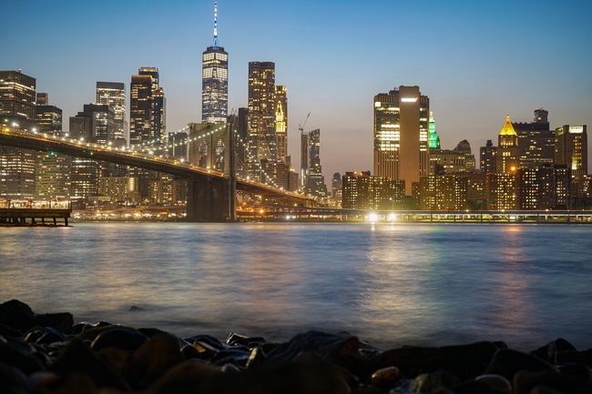 纽约布鲁克林大桥夜景图片