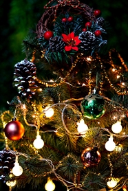 圣诞节圣诞树彩灯装饰图片