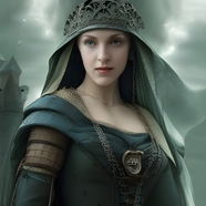 欧美中世纪美女战士肖像摄影图片