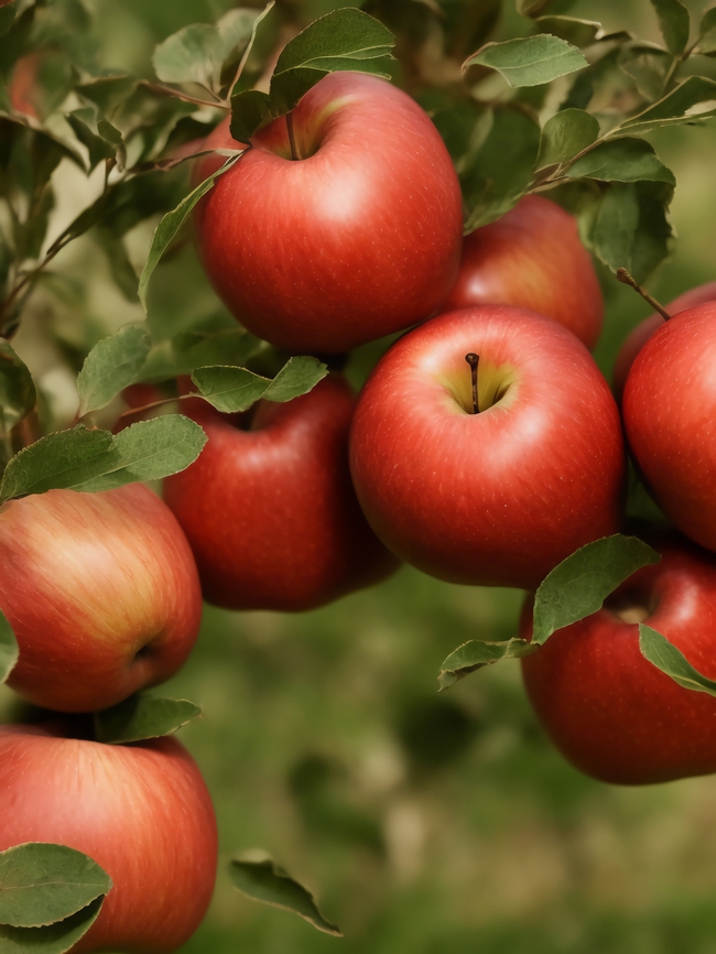 苹果树上长满红苹果图片