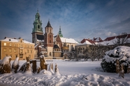 冬天欧洲城堡建筑摄影图片