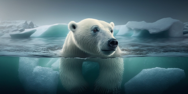 全球暖化冰川融化北极熊图片