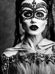 时尚黑白戏剧风面部艺术美女写真图片