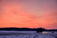 冬季黄昏户外风光摄影图片