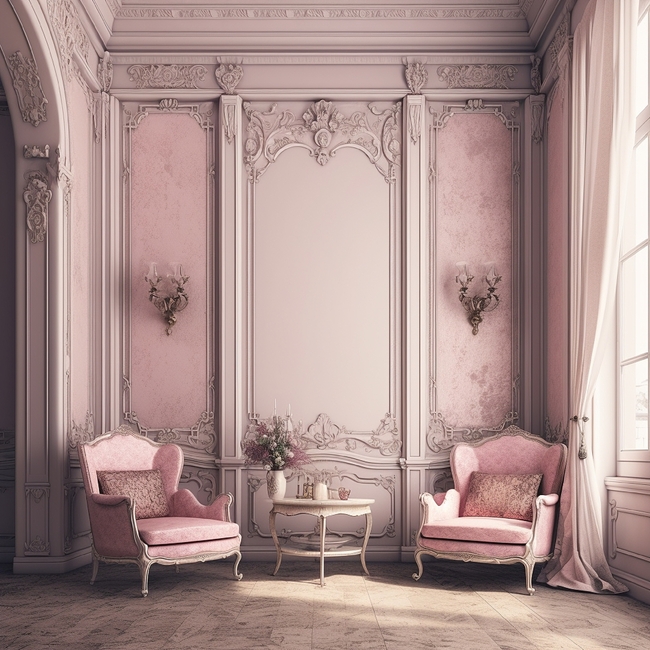 粉色洛可可风格休息区沙发图片
