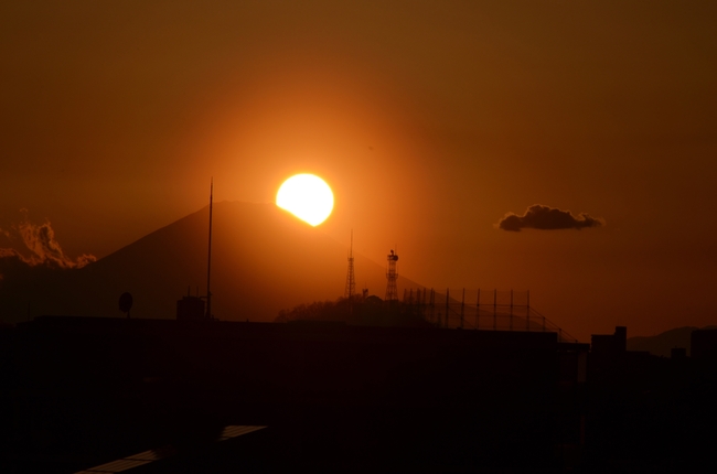 黄昏富士山夕阳美景图片