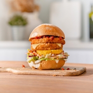 双层鸡排汉堡美食摄影图片