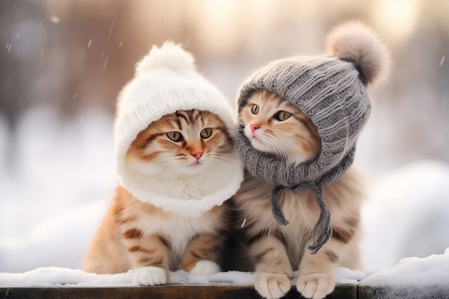 暖冬可爱萌猫壁纸摄影图片