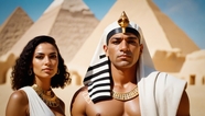 埃及金字塔情侣合影图片