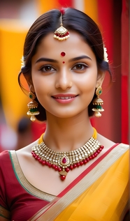 印度传统服饰少女美女摄影图片
