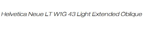 Helvetica Neue LT W1G 43 Light Extended Oblique