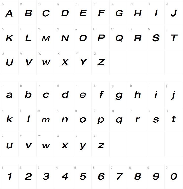 Helvetica Neue LT W1G 63 Medium Extended Oblique