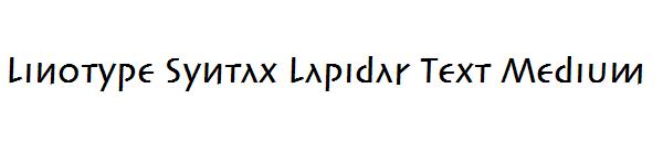 Linotype Syntax Lapidar Text Medium