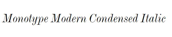 Monotype Modern Condensed Italic