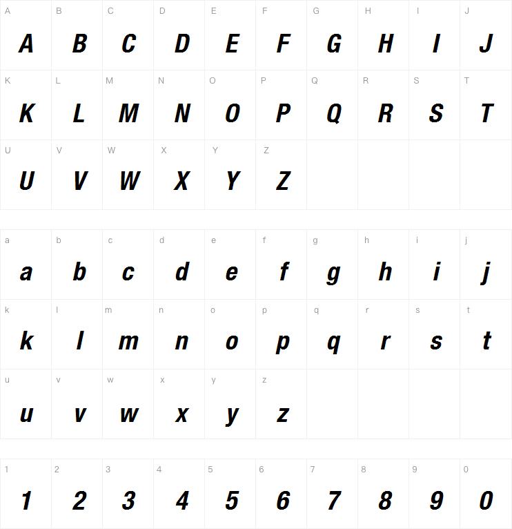 Neue Helvetica Pro 77 Condensed Bold Oblique