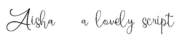 Aisha - a lovely script字体