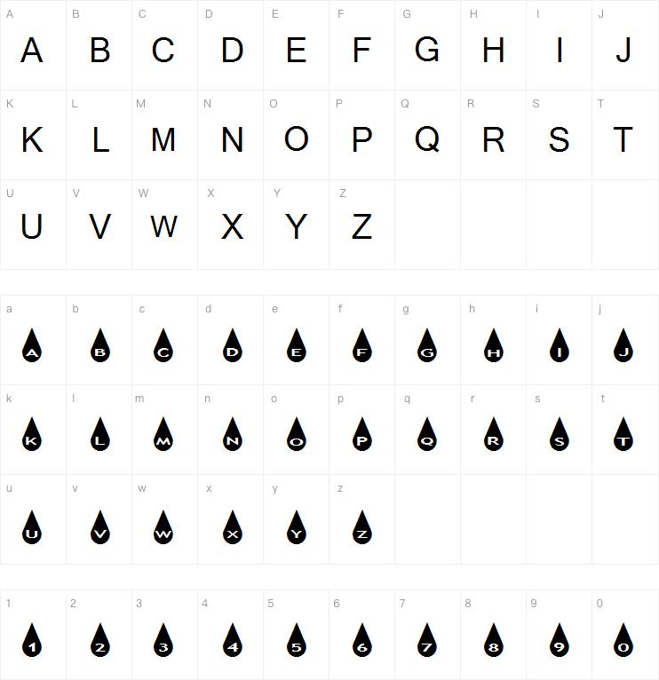 AlphaShapes raindrops字体