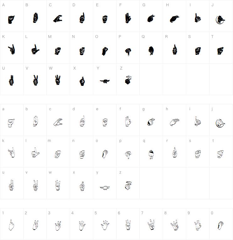 ASL Hands By Frank字体