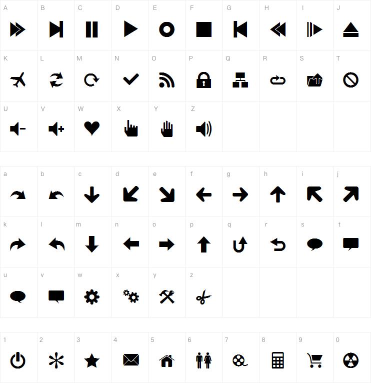 Font 90 Icons字体