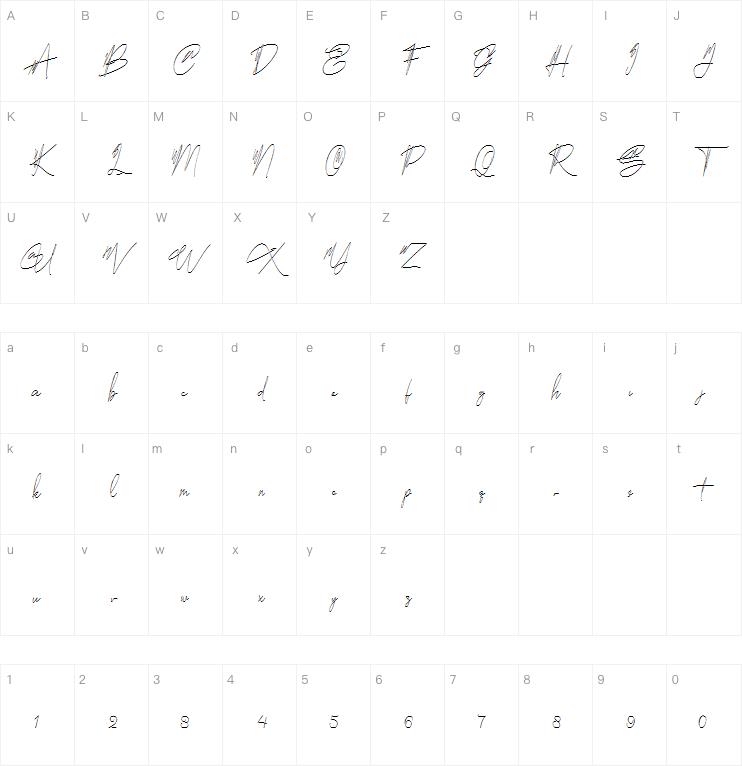 Hantoria Signature No Ligature字体