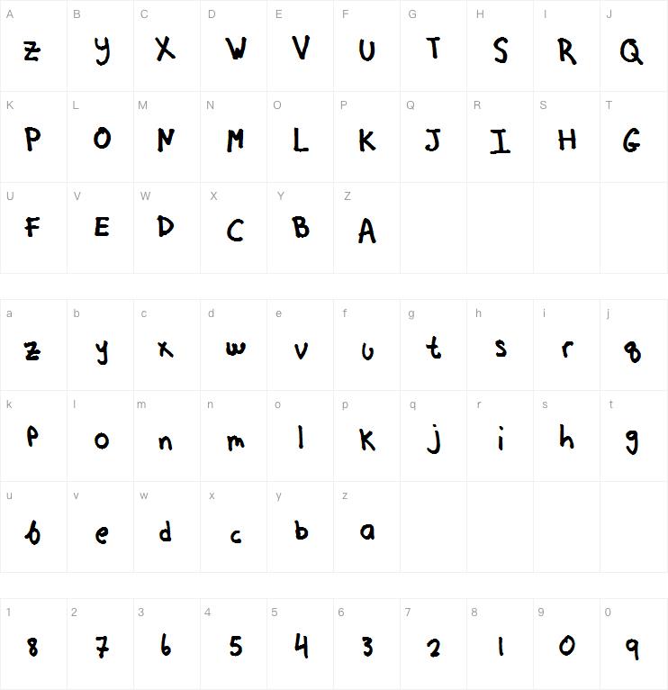 Reverse Alphabet字体