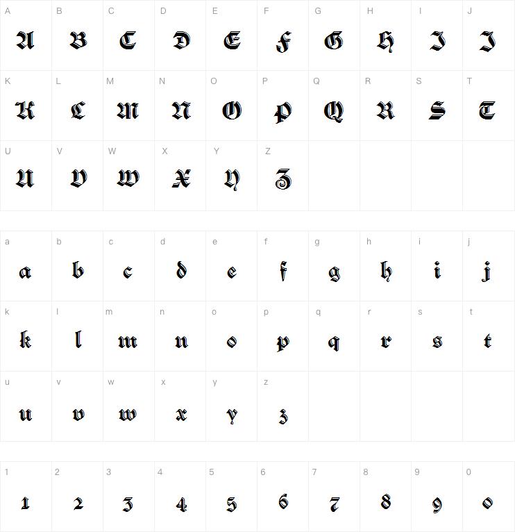 VerzierteSchwabacher字体
