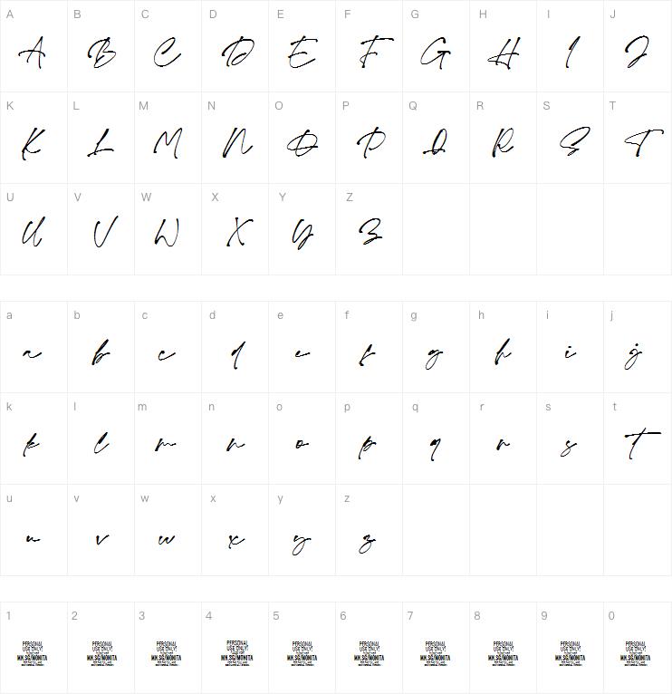 Monita signature字体