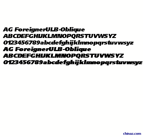 AG ForeignerULB-Oblique字体