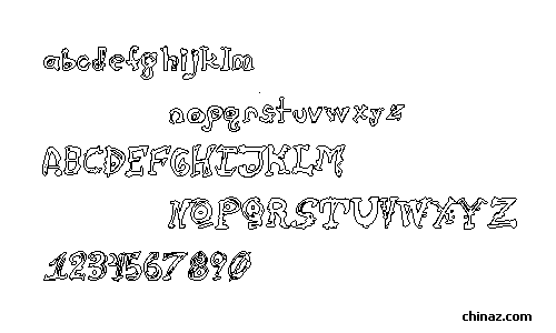 Cathzulu hollow字体