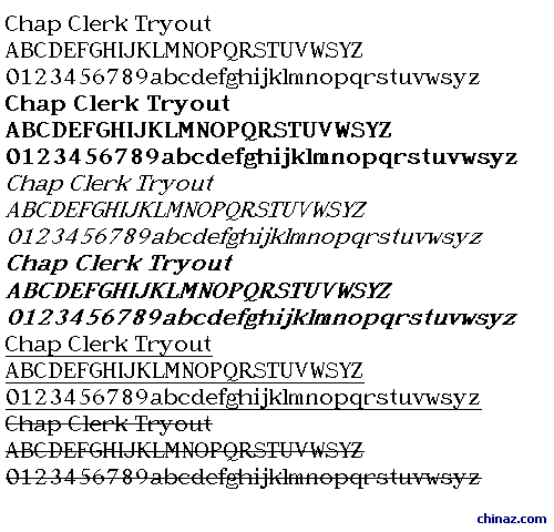 Chap Clerk Tryout字体