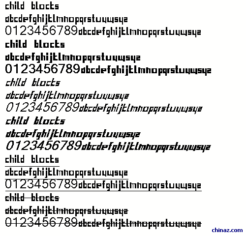 child blocks字体
