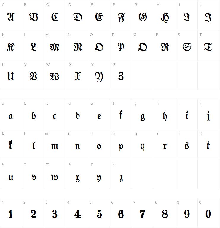 Gotykposzarpany字体