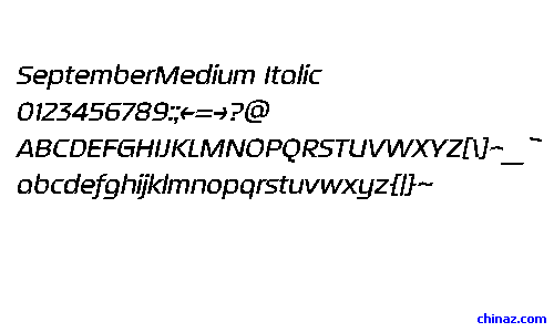 SeptemberMedium Italic字体