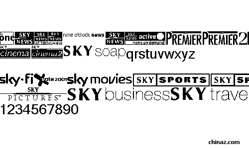 Sky 1998 channel logos字体
