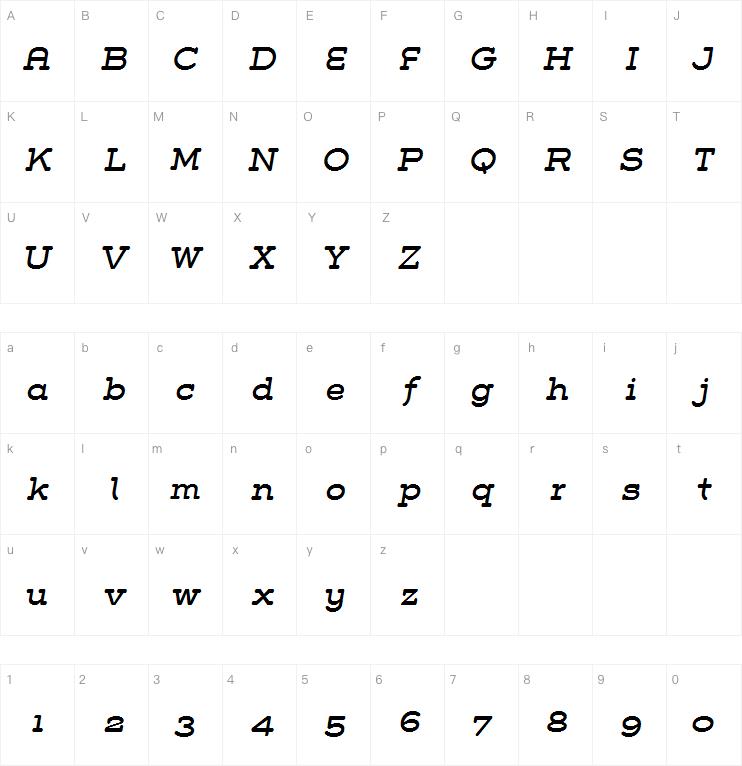 Grover Slab Italic字体