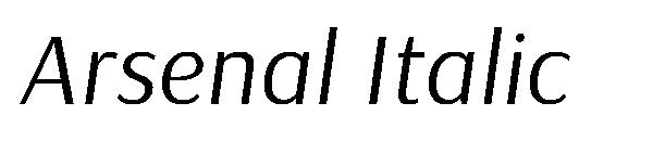 Arsenal Italic字体